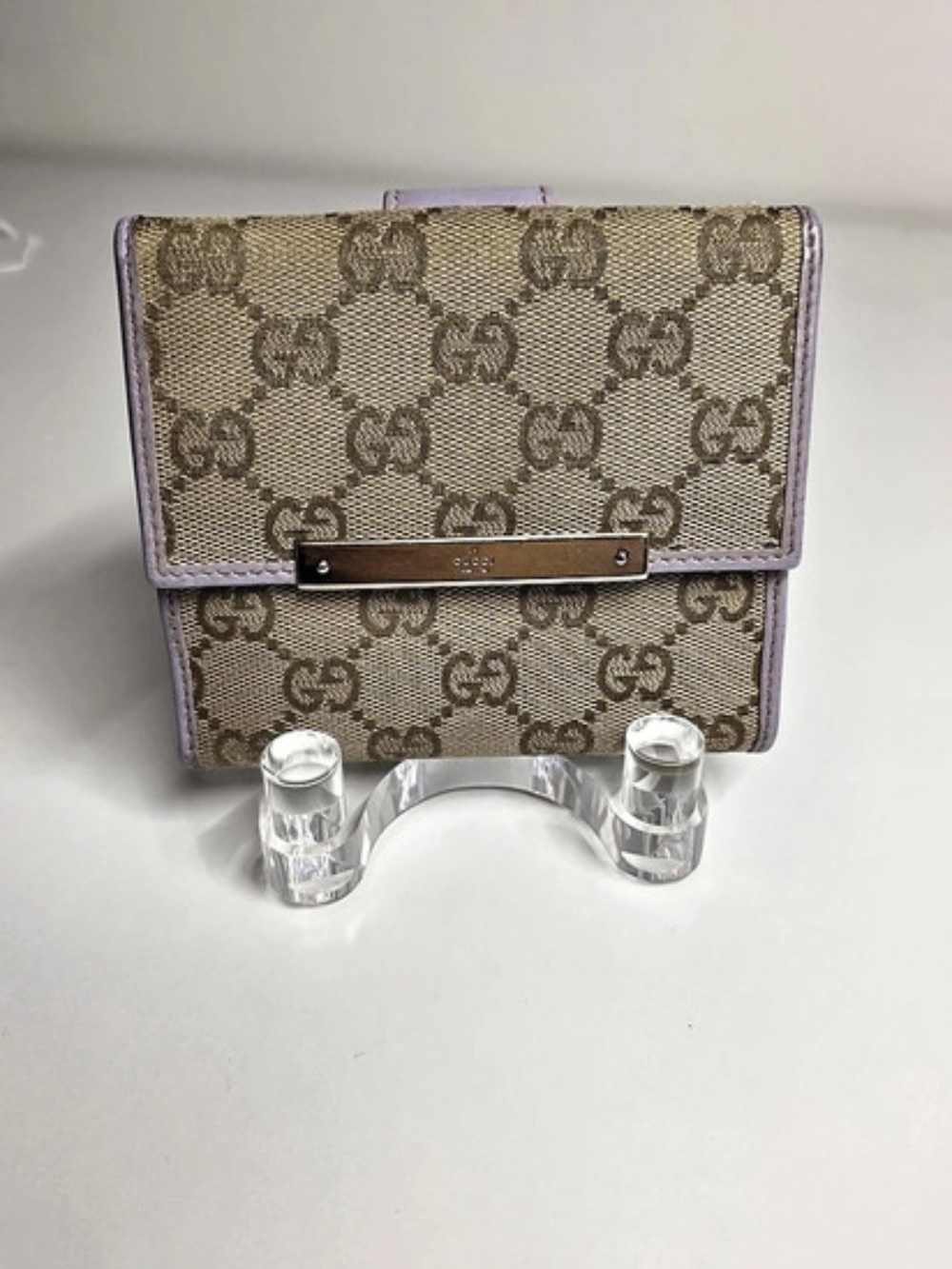 Gucci Monogram Wallet in Brown & Purple
